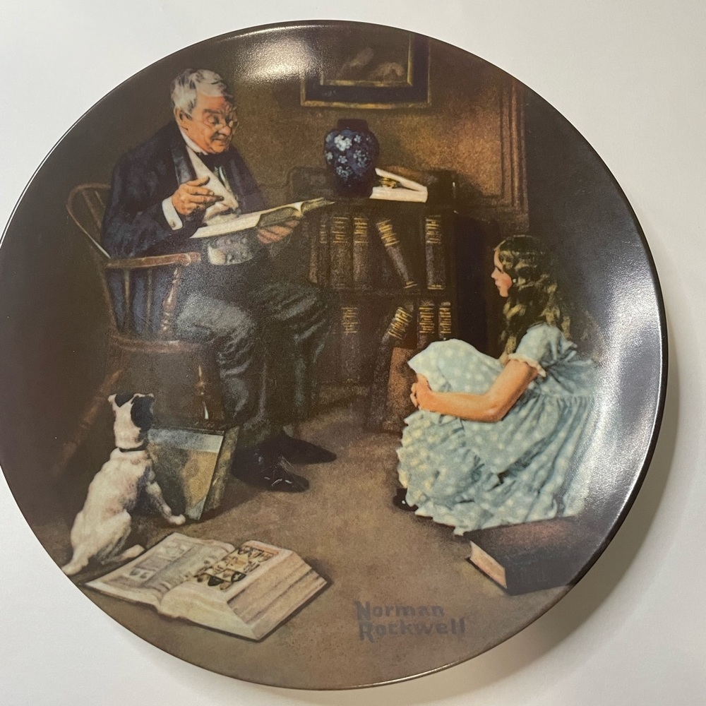 Vintage Norman Rockwell The storyteller Collectable plate # 11969D antique.
